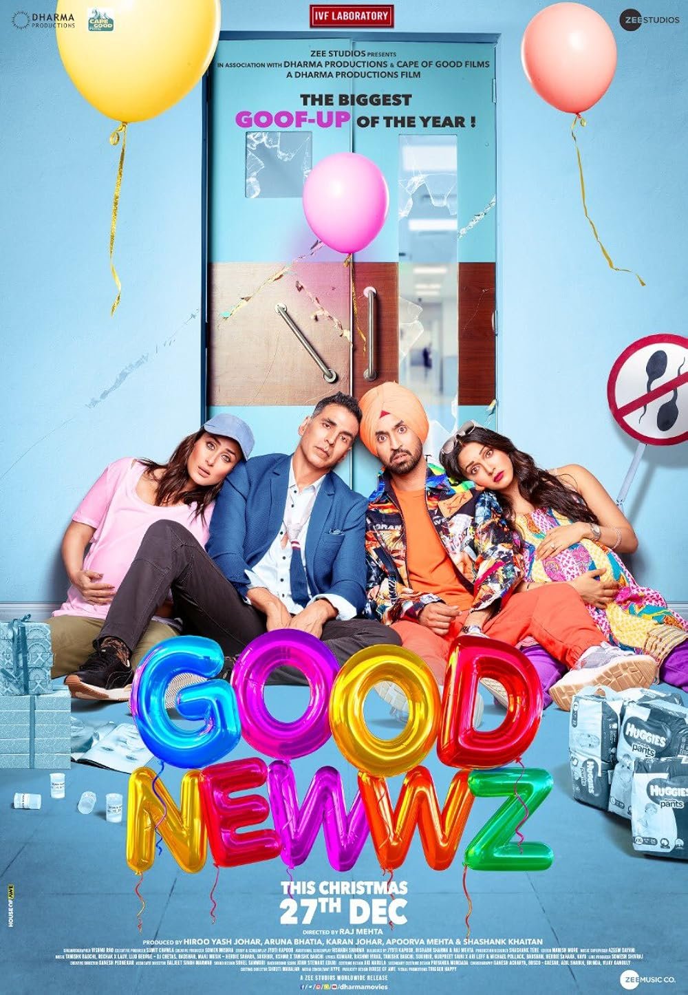 Good Newwz (2019) Hindi 720p + 1080p AMZN WEB-DL x265 10bit HEVC DDP5.1 ESub